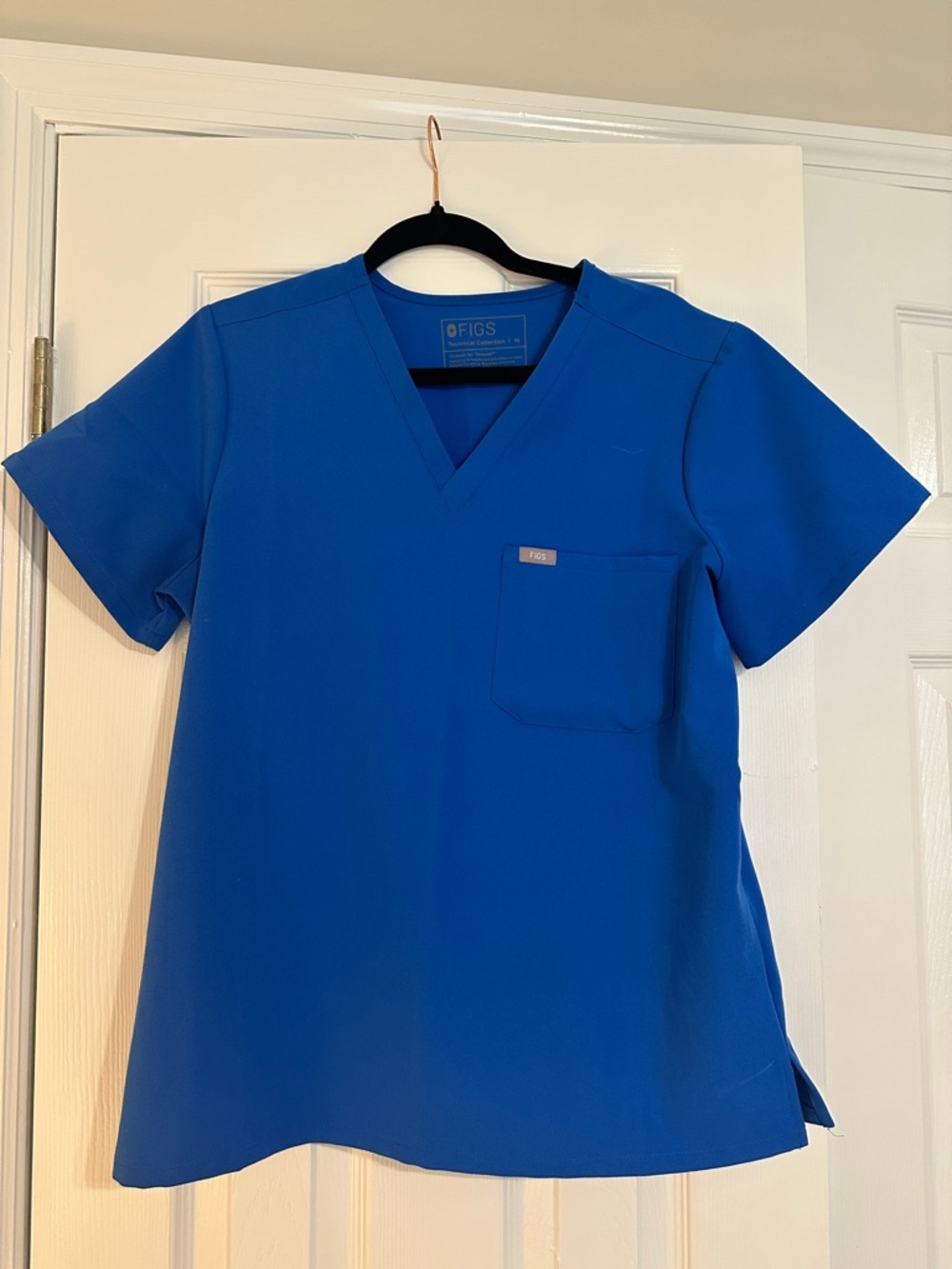 Figs Royal blue scrub top